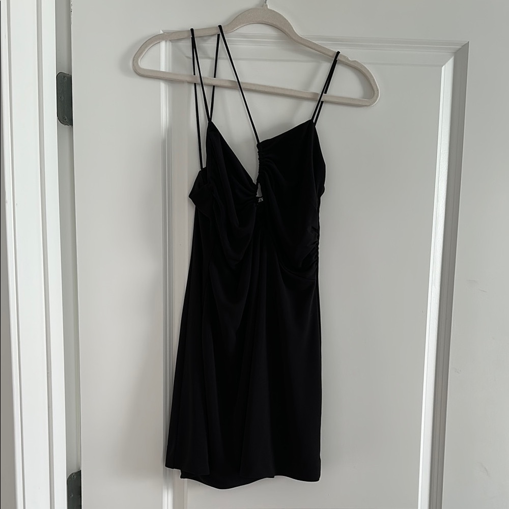 Elegant Black Spaghetti Strap Dress